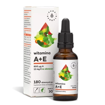 Witamina A + E, krople 30 ml, Aura Herbals - DATA WAŻNOŚCI 1.12.2024