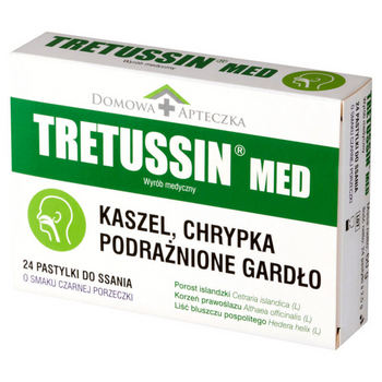 Tretussin Med, 24 pastylki do ssania, Czarna Porzeczka, Domowa Apteczka