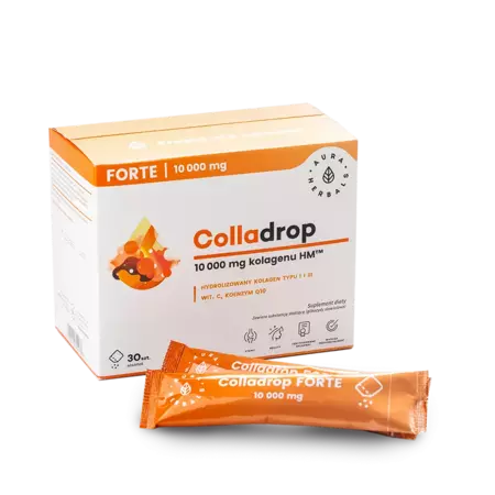 Colladrop Forte, kolagen morski 10 000 mg, saszetki 30 szt., Aura Herbals 
