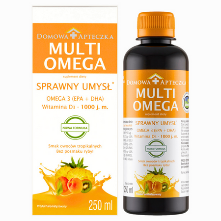 Multiomega Płyn, Owoce Tropikalne, 250ml., Domowa Apteczka